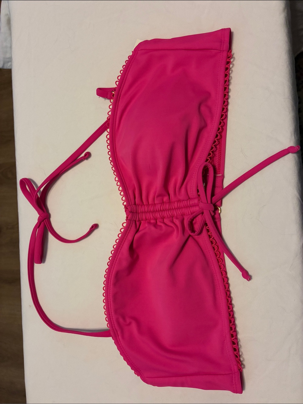 No Boundaries Hot Pink Bandeau Bikini Top